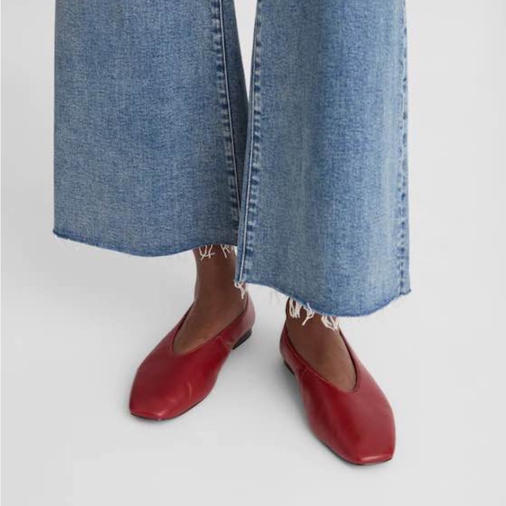 Madewell Women's Mylie Ballet Flats Wild Cranberry Red Leather Shoes 7.5